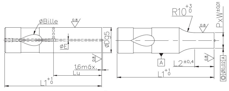 Ball-lock punches for light duty with ejector PB-BLEB PB-BLE_ plan