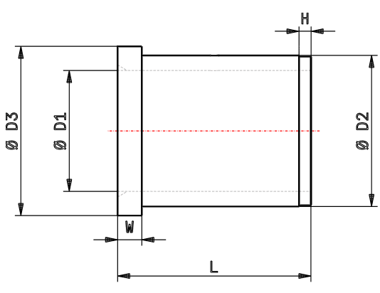 Bronze demountable guide bushes with graphit inserts BBEI drawing. These guide bushes, are used with guide pillars, to design guide systems, to be integrated into the construction of press tools