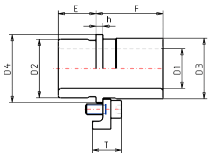 Demountable bronze plated guide bushes DB21 - DIN 9831 drawing. These guide bushess, are used with guide pillars, to design guide systems, to be integrated into the construction of press tools