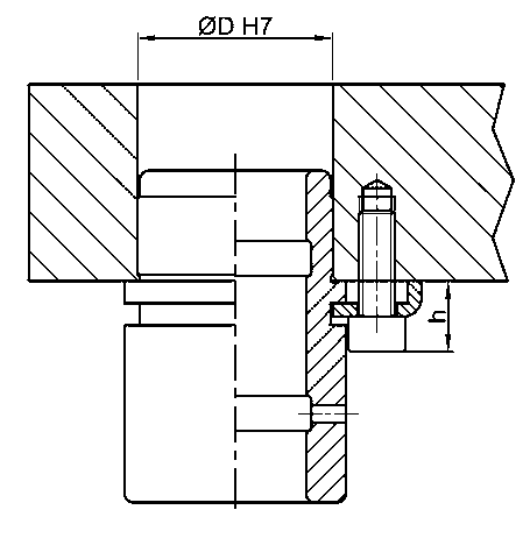 Demountable steel guide bushes ACI - ISO 9448 - Mounting plan