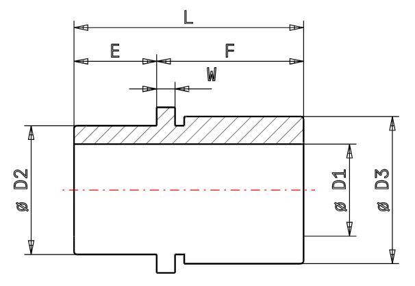 Demountable steel guide bushes ACI - ISO 9448 - drawing. These guide bushess, are used with guide pillars, to design guide systems, to be integrated into the construction of press tools