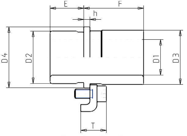 Demountable steel guide bushes B10 - ISO 9448 drawing. These guide bushes, are used with guide pillars, to design guide systems, to be integrated into the construction of press tools