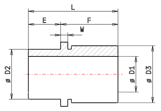 Demoutable aluanodised guide bushes ALU - ISO 9448 plan