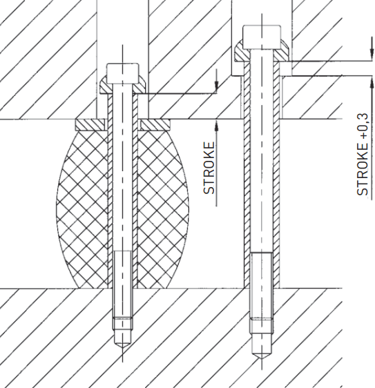 Elastomer compression springs mounting