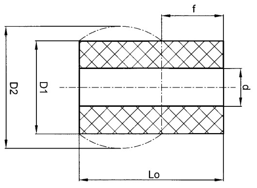 Elastomer springs S50 - 70 Shore A - DIN 9835 ISO 10069 plan