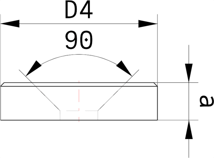 Fixing washers for demountable pillar DIN P02 plan