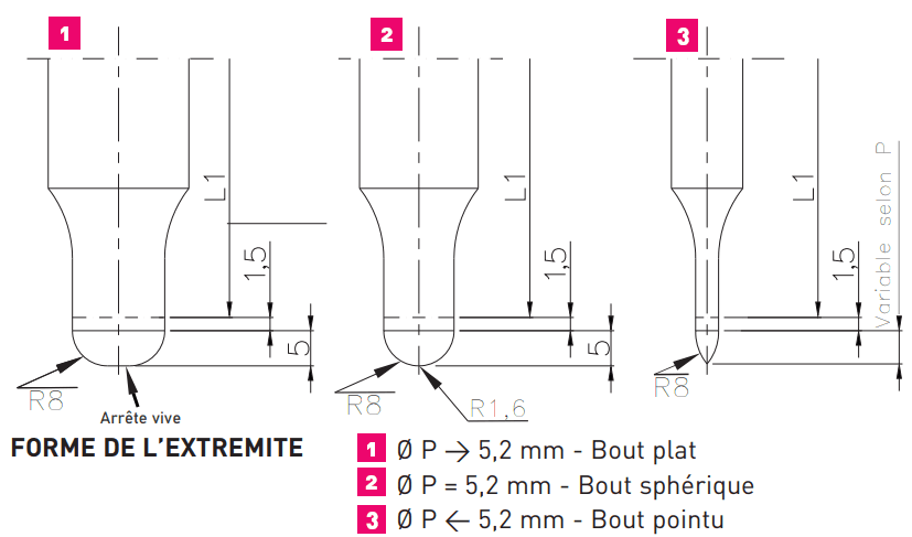 Formes pilotes