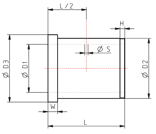 Press-fit bronze guide bushes BCA - NF E63-054 drawing. These guide bushes, are used with guide pillars, to design guide systems, to be integrated into the construction of press tools