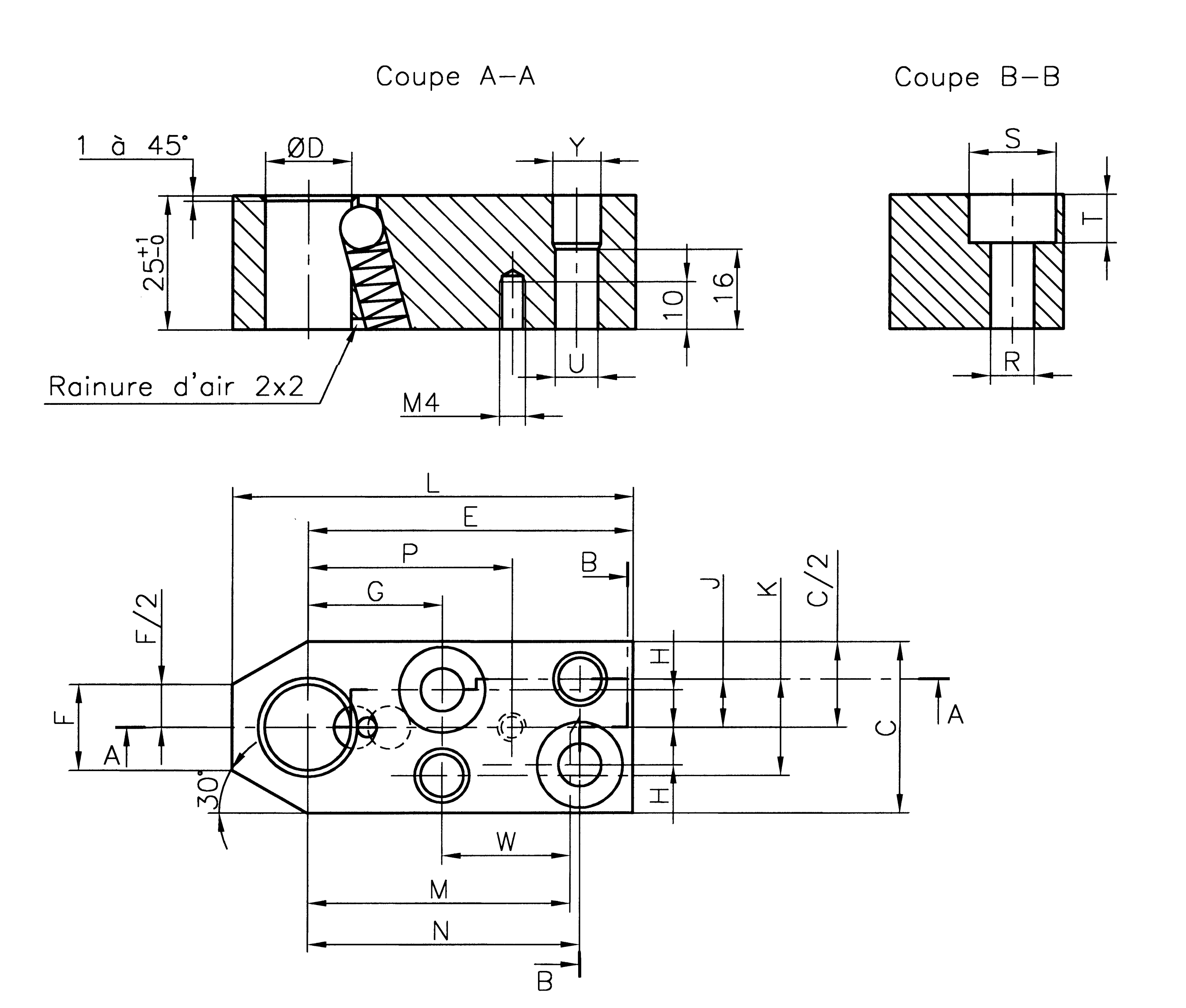 Rectangular ball-lock die retainers RR-BLRN plan