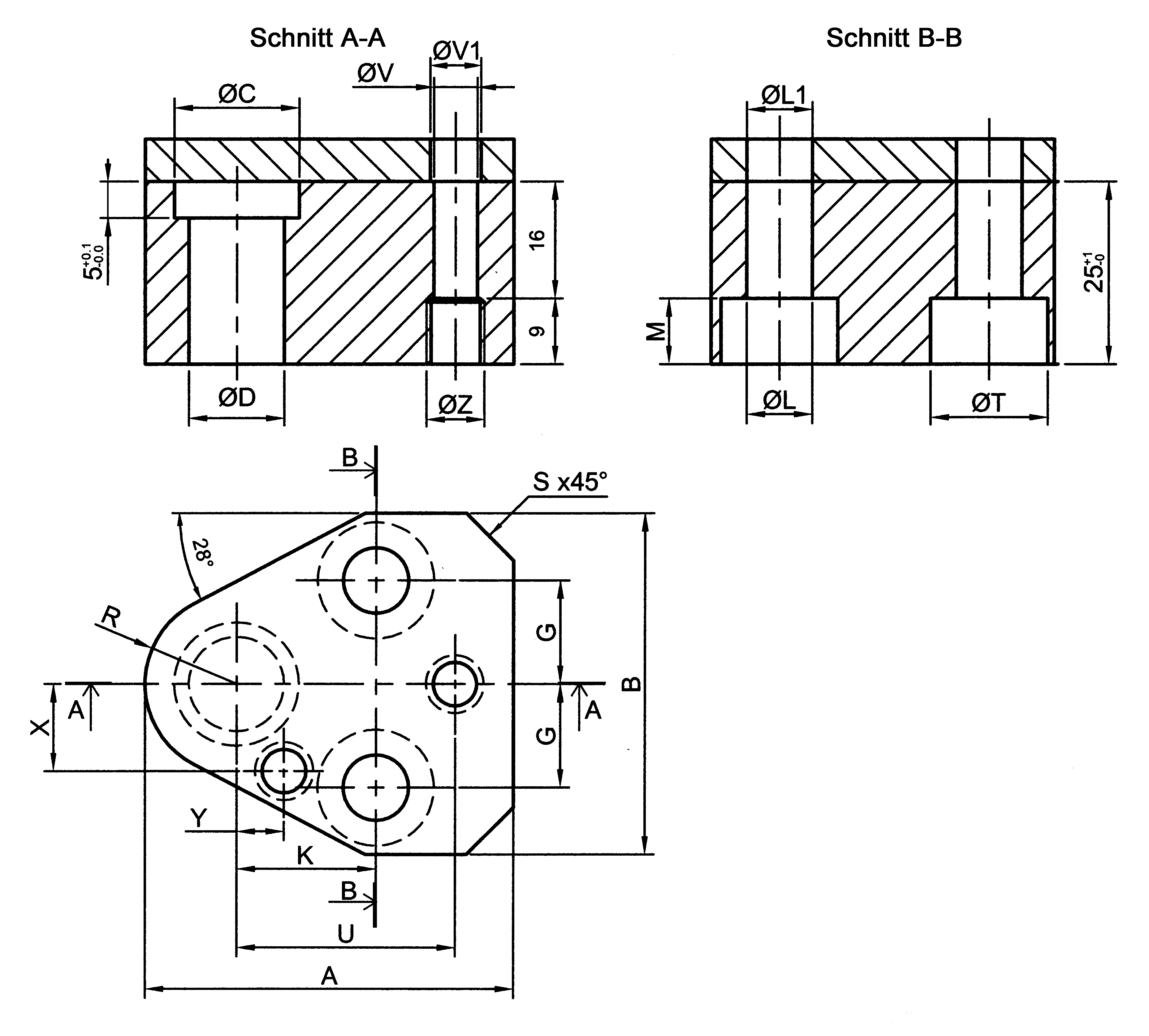 Reduced punch retainers international Standard RR-PPTS for round shaped headed punches plan