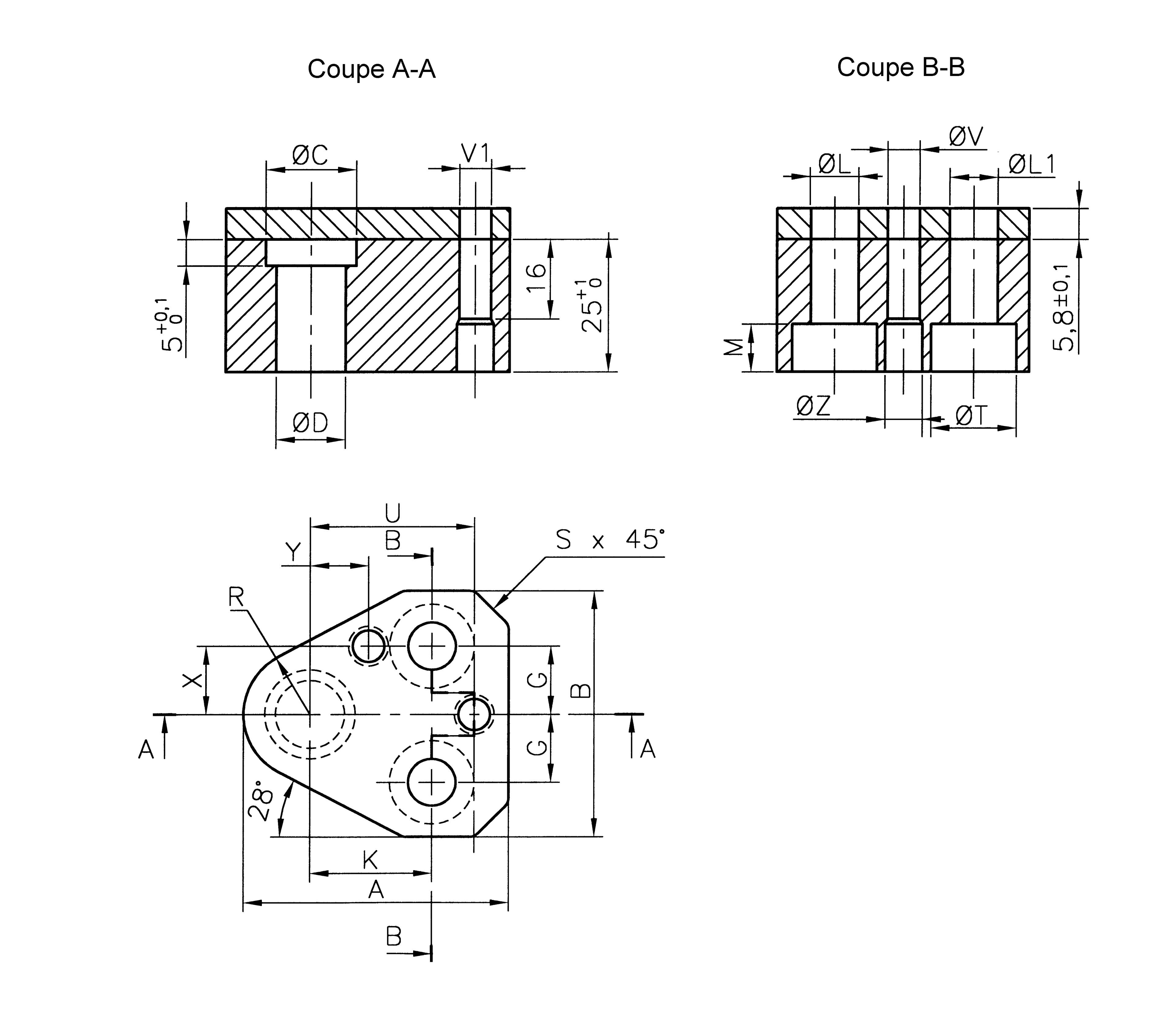 Reduced punch retainers RT-PPTS for round shaped headed punches plan