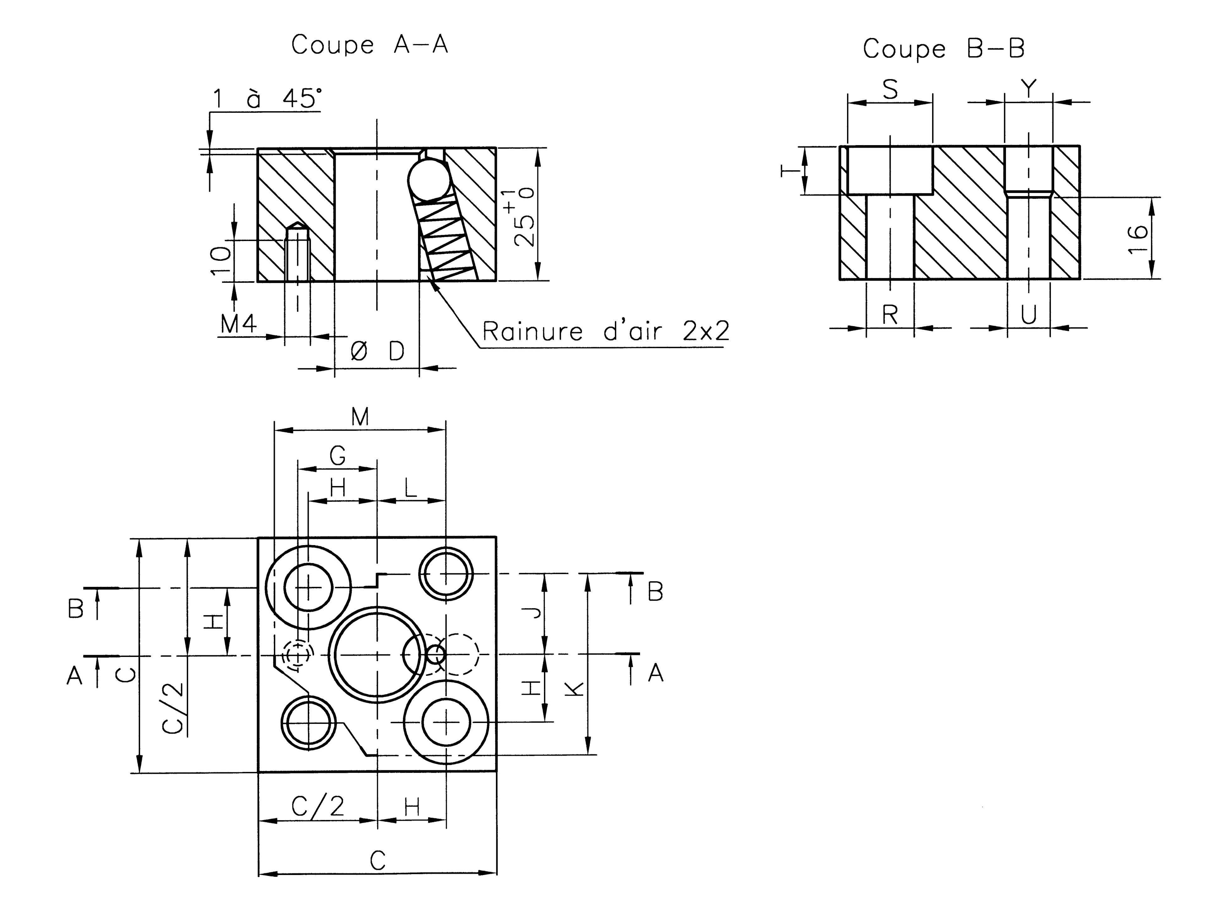 Schéma RR-BLSN, porte poinçons du fabricant français Porter Besson, en stock chez AMDL.