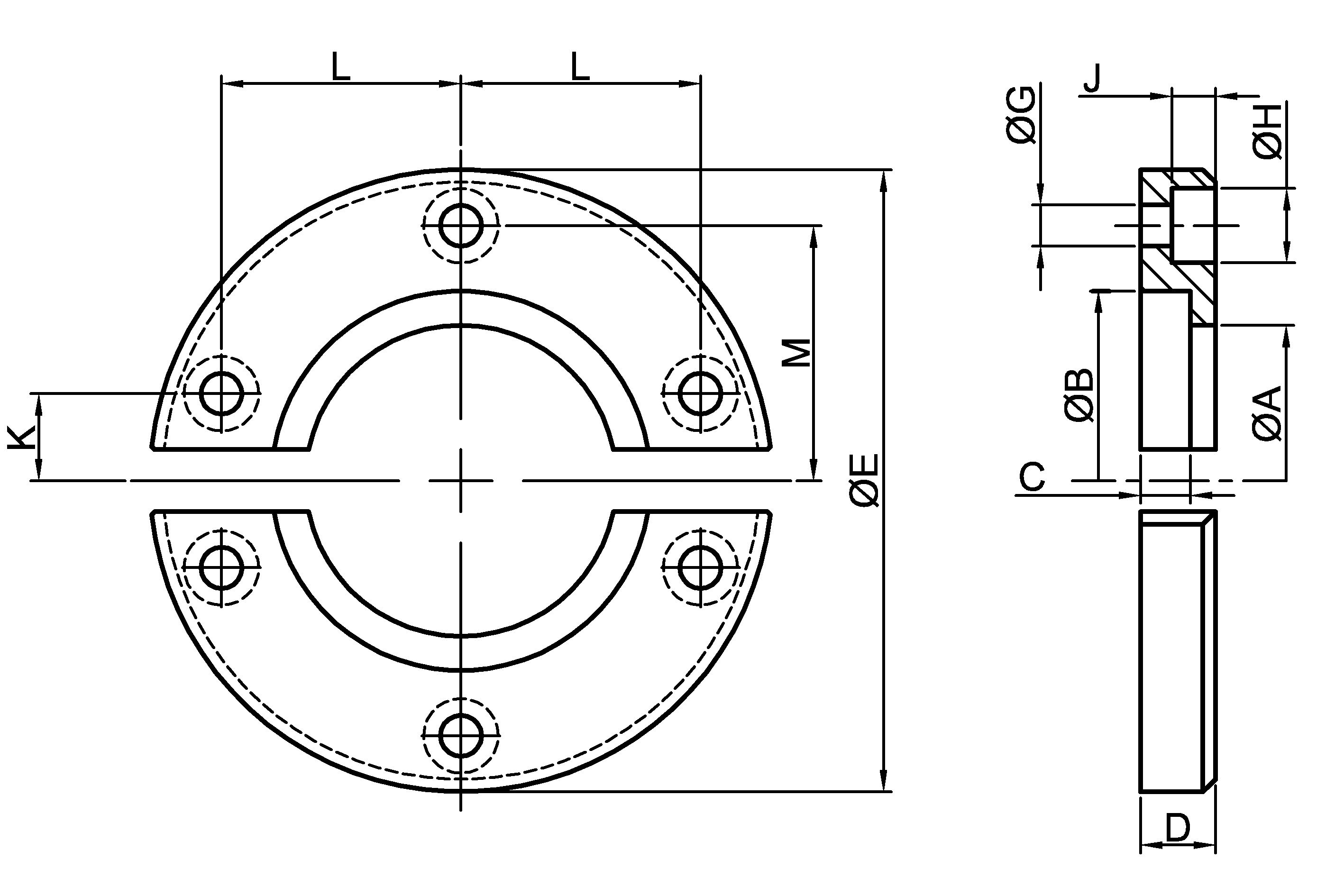 Schéma bride demi-ronde BDR