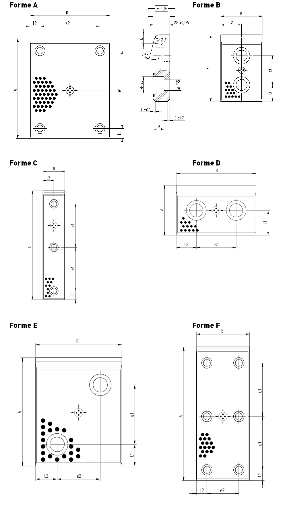 Schéma plaque de frottement bronze PLP05 - ISO 9183-1