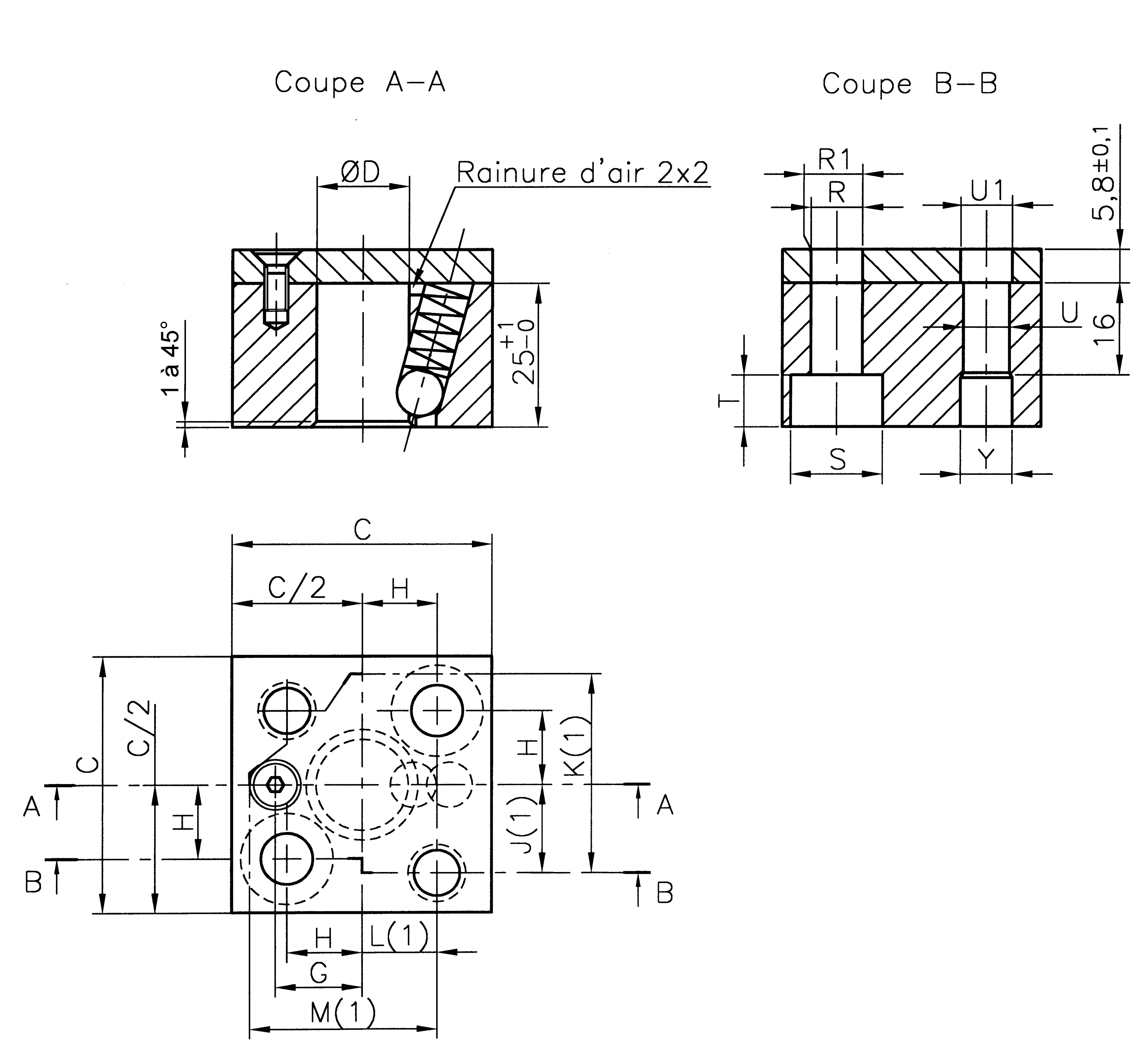 Square ball-lock punch retainers RT-BLSN plan