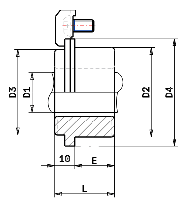 Stripper plate demountable ball bearing bushes B42 - ISO 9448 drawing. These guide bushes, are used with guide pillars, to design guide systems, to be integrated into the construction of press tools