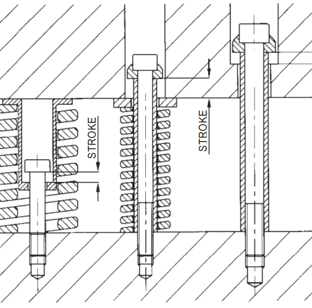 Wire compression springs mounting