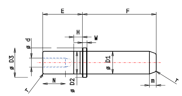 Demountable guide pillar with mounting clamps RID - NF E63-058 plan.png