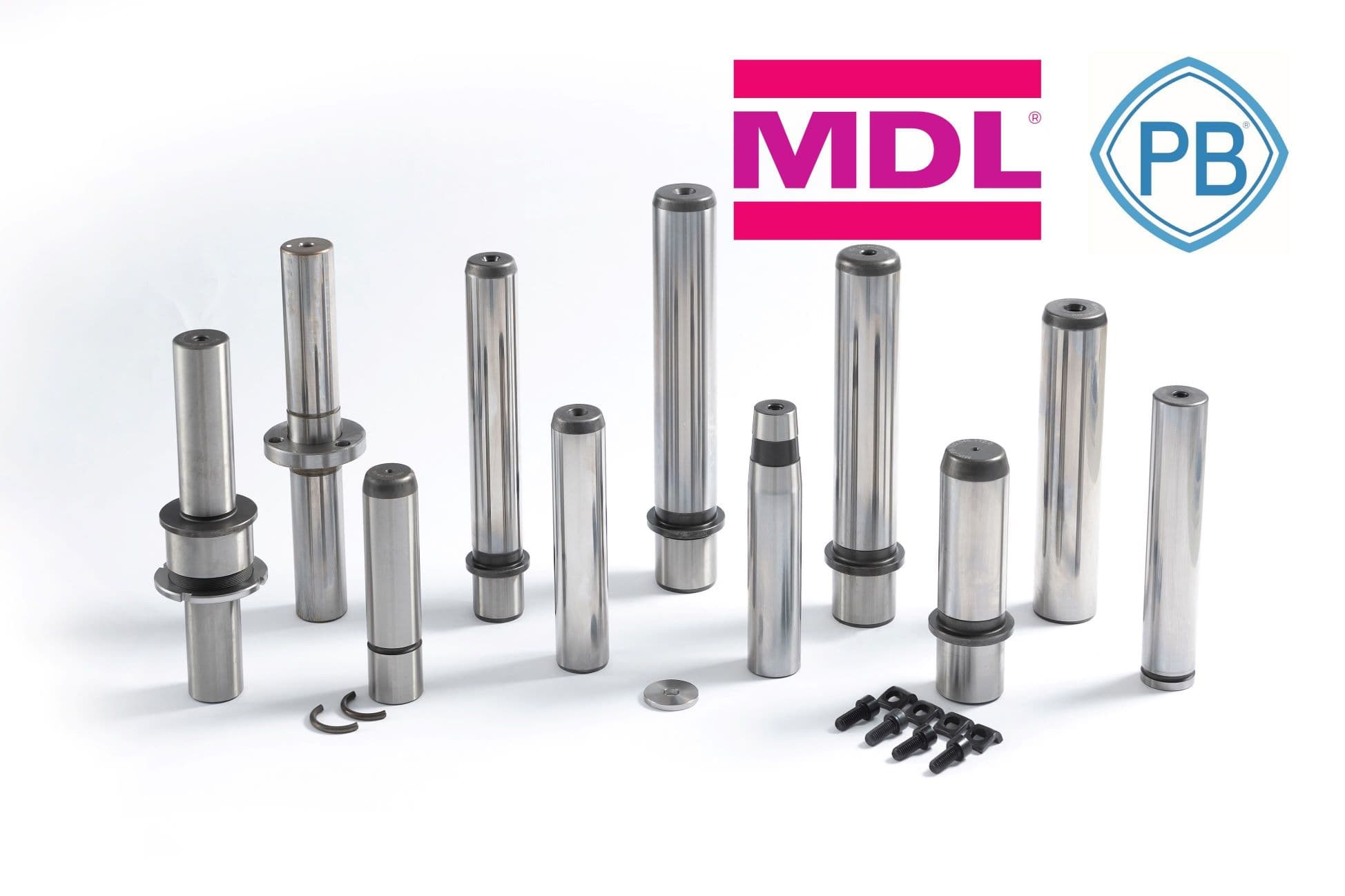 Guide pillars for press tools construction from MDL and Porter Besson registered marks Guide pillars, from registered trademarks MDL and Porter Besson , property of La Scop AMDL SA