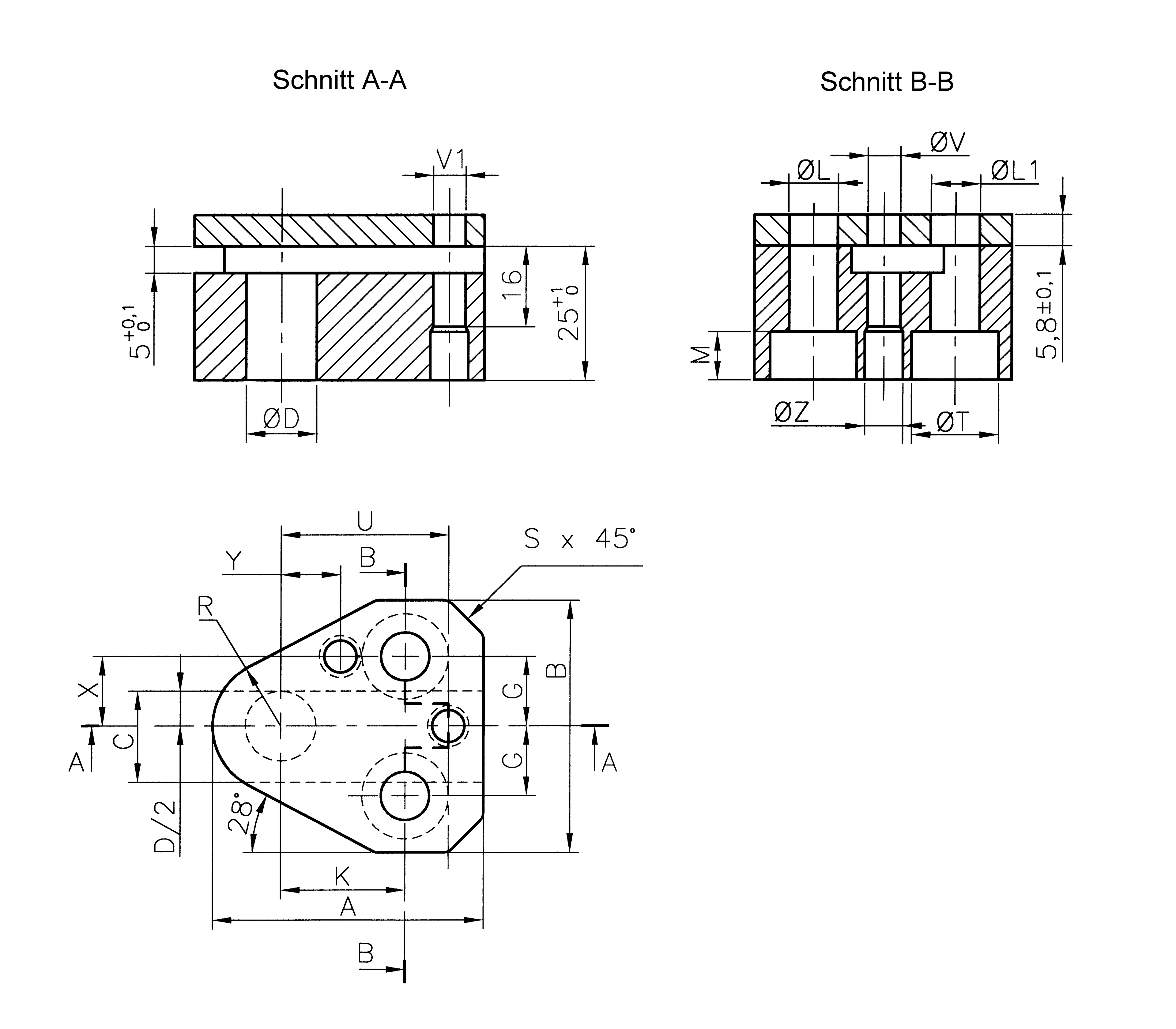 Reduced punch retainers RT-PPTF for shaped headed punches plan